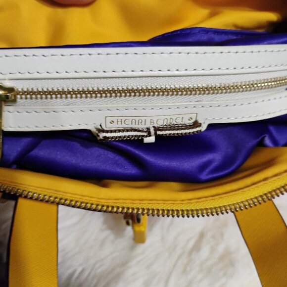 HENRI BENDEL Jetsetter Yellow Nylon Convertible Backpack/ Crossbody Bag - Picture 12 of 13